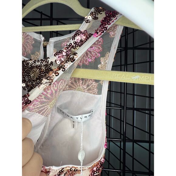 NWT Trina Turk Johana Dress Pink Sequin Size S - Picture 3 of 7